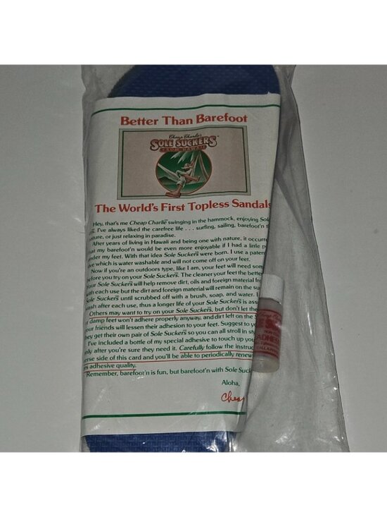 VTG NOS 2 Pkgs Cheap Charlie\'s Sole Suckers From Hawaii Topless Sandal Lot READ main image 4